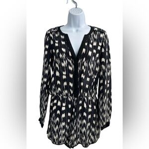 Parker Black and White Patterned Dress